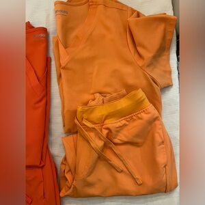 Mandala Women's Orange Scrub Set